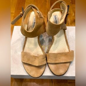 Steve Madden suede strappy block heels